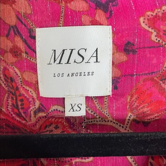 Misa Los Angeles Leeva fushia batik floral mini dress NWOT - Picture 5 of 12
